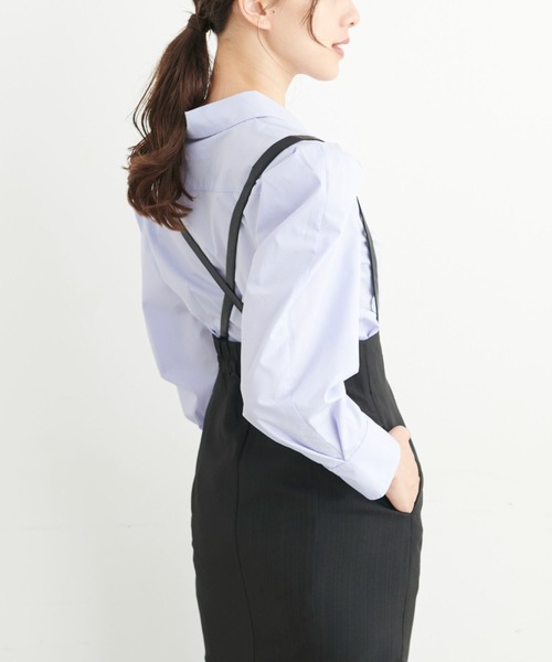 FREE'S MART（フリーズマート）の「◆ウエストシェイプパワーショルダーシャツ（シャツ/ブラウス・レディース・ブラック/ブルー/ホワイト・FREE）」の8枚目の写真