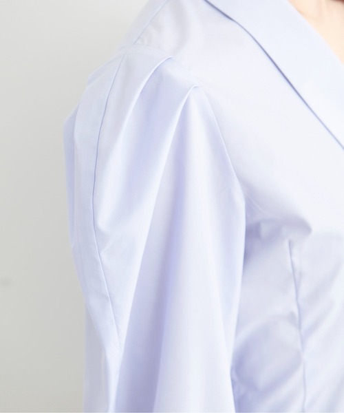 FREE'S MART（フリーズマート）の「◆ウエストシェイプパワーショルダーシャツ（シャツ/ブラウス・レディース・ブラック/ブルー/ホワイト・FREE）」の16枚目の写真