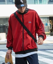 MONO-MART | 【CODDERR】サイドラインリブ配色 サークルロゴ刺繍 オーバートラックジャケット(ジャージ)