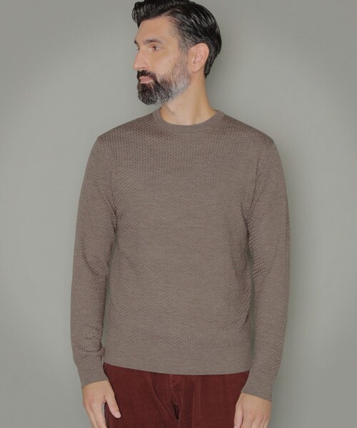 MACKINTOSH LONDON（マッキントッシュ ロンドン）の「イタリアンケーブルニット（ニット/セーター・メンズ・ブルー系その他7/ブラウン系その他5/グリーン系その他5・M/L/XL）」の2枚目の写真