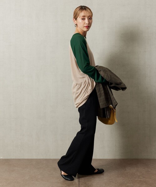 FREAK'S STORE（フリークスストア）の「【WEB限定】セルフカットリブフレアパンツ（その他パンツ・レディース・ブラック/ブラウン/ピンク/グリーン/ナチュラル・ﾌﾘ-）」の9枚目の写真