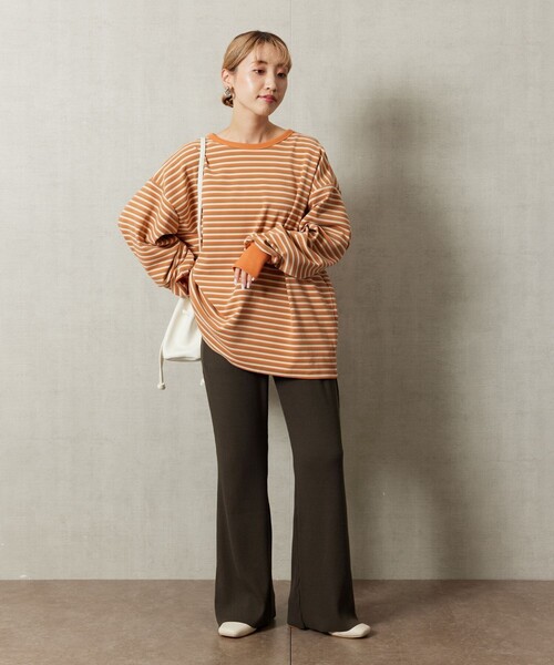 FREAK'S STORE（フリークスストア）の「【WEB限定】セルフカットリブフレアパンツ（その他パンツ・レディース・ブラック/ブラウン/ピンク/グリーン/ナチュラル・ﾌﾘ-）」の7枚目の写真