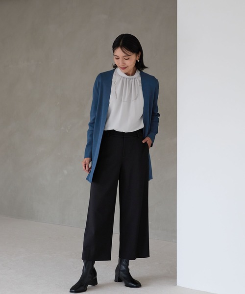 A/C DESIGN BY ALPHA CUBIC(エーシーデザインバイアルファキュービック)の「【アルファブリック】ストレッチワイドパンツ【ジャケットとセットアップ可能・大きいサイズあり・通年素材】(スラックス・レディース・チャコール/ブラック/グレー/ライトグレー/ネイビー・64/70/61/67/76/73)」の12枚目の写真