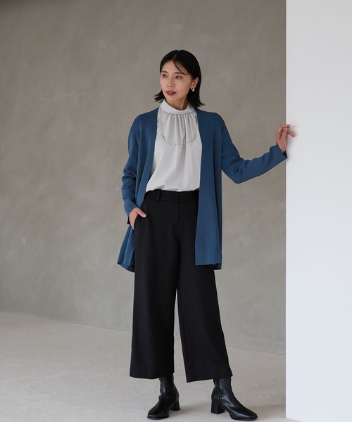 A/C DESIGN BY ALPHA CUBIC(エーシーデザインバイアルファキュービック)の「【アルファブリック】ストレッチワイドパンツ【ジャケットとセットアップ可能・大きいサイズあり・通年素材】(スラックス・レディース・チャコール/ブラック/グレー/ライトグレー/ネイビー・64/70/61/67/76/73)」の14枚目の写真