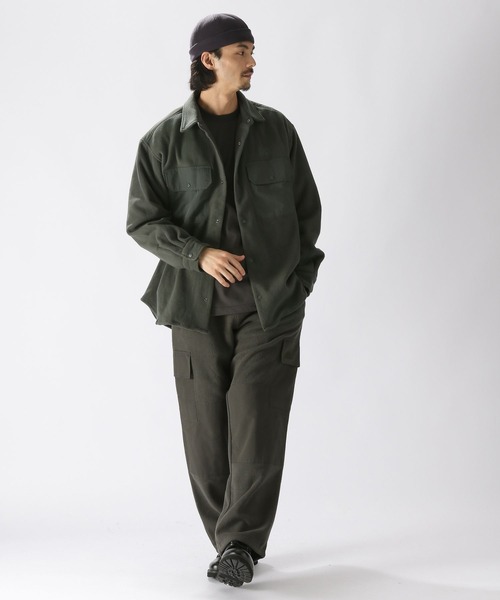 ニコアンド　[CITY CREEK]フリースナイロンPKシャツ　Lサイズ ニコアンド [CITY CREEK]フリースナイロンPKシャツ Lサイズ - メルカリ