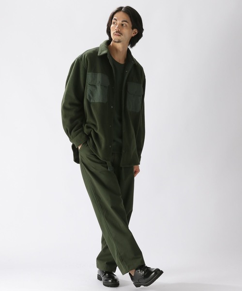 ニコアンド　[CITY CREEK]フリースナイロンPKシャツ　Lサイズ ニコアンド [CITY CREEK]フリースナイロンPKシャツ Lサイズ - メルカリ