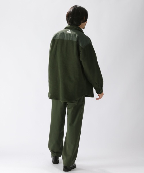 ニコアンド　[CITY CREEK]フリースナイロンPKシャツ　Lサイズ ニコアンド [CITY CREEK]フリースナイロンPKシャツ Lサイズ - メルカリ