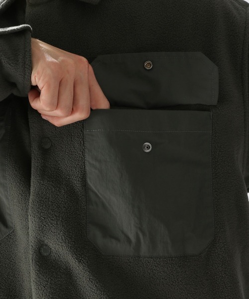 ニコアンド　[CITY CREEK]フリースナイロンPKシャツ　Lサイズ ニコアンド [CITY CREEK]フリースナイロンPKシャツ Lサイズ - メルカリ