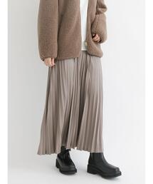 Samansa Mos2 blue | トリコットプリーツスカート(スカート)