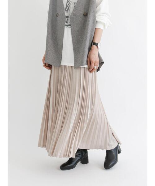 Samansa Mos2 blue（サマンサモスモスブルー）の「トリコットプリーツスカート（スカート・レディース・ブラック/グレー/カーキ・ﾌﾘ-）」の12枚目の写真
