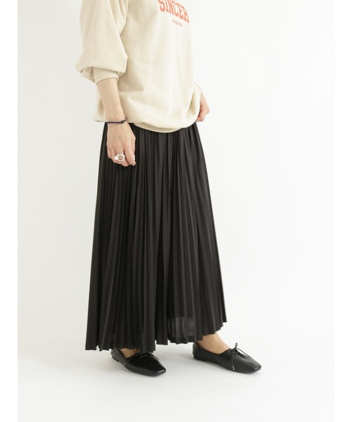 Samansa Mos2 blue（サマンサモスモスブルー）の「トリコットプリーツスカート（スカート・レディース・ブラック/グレー/カーキ・ﾌﾘ-）」の2枚目の写真