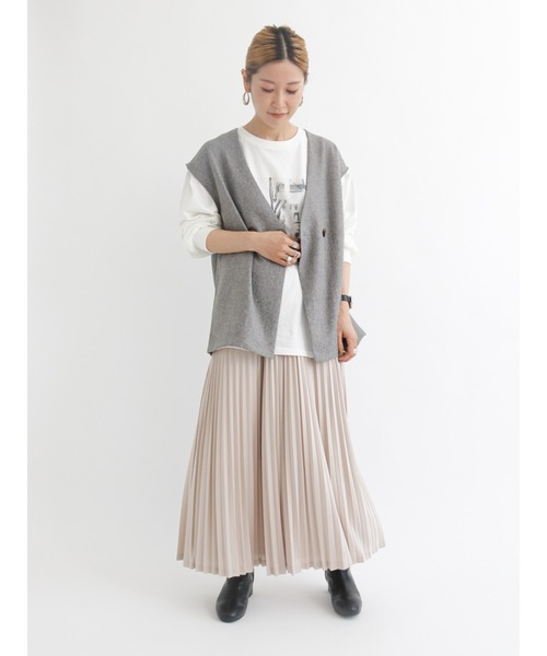Samansa Mos2 blue（サマンサモスモスブルー）の「トリコットプリーツスカート（スカート・レディース・ブラック/グレー/カーキ・ﾌﾘ-）」の10枚目の写真