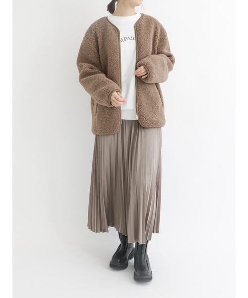 Samansa Mos2 blue（サマンサモスモスブルー）の「トリコットプリーツスカート（スカート・レディース・ブラック/グレー/カーキ・ﾌﾘ-）」の5枚目の写真