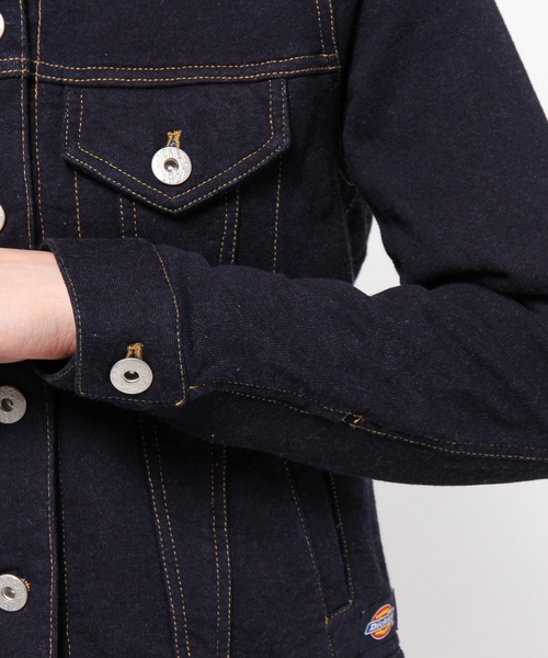 Dickies(ディッキーズ)の「【Dickies】インディゴ裏毛Gジャン(デニムジャケット・レディース・ネイビー系/サックスブルー系・MEDIUM/LARGE)」の8枚目の写真