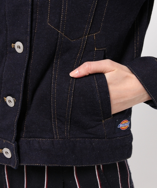 Dickies(ディッキーズ)の「【Dickies】インディゴ裏毛Gジャン(デニムジャケット・レディース・ネイビー系/サックスブルー系・MEDIUM/LARGE)」の7枚目の写真