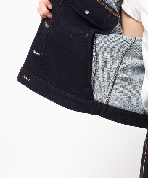 Dickies(ディッキーズ)の「【Dickies】インディゴ裏毛Gジャン(デニムジャケット・レディース・ネイビー系/サックスブルー系・MEDIUM/LARGE)」の4枚目の写真