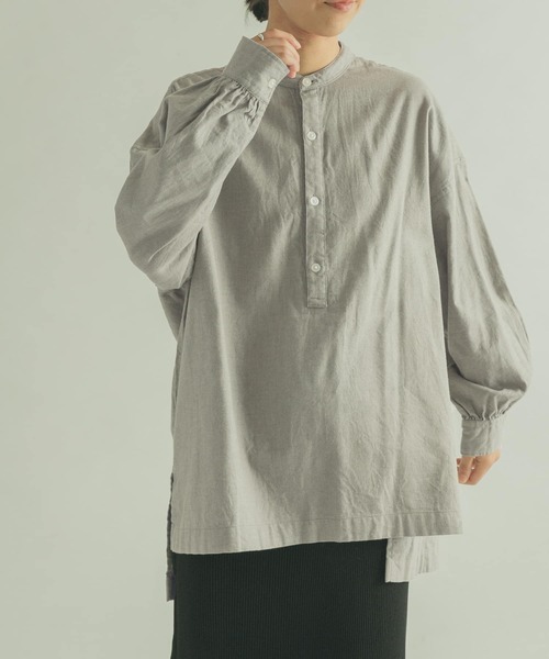 FORK&SPOON（フォークアンドスプーン）の「FORK&SPOON　ビエラヘンリーネックブラウス（シャツ/ブラウス・レディース・グレー/ネイビー・1）」の20枚目の写真