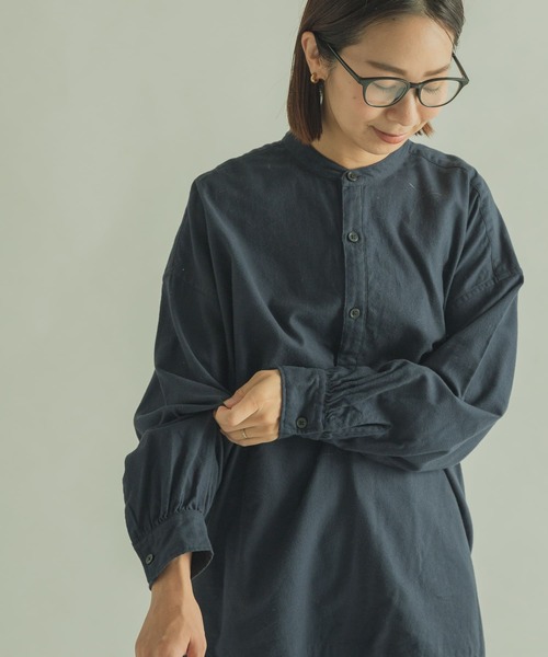 FORK&SPOON（フォークアンドスプーン）の「FORK&SPOON　ビエラヘンリーネックブラウス（シャツ/ブラウス・レディース・グレー/ネイビー・1）」の18枚目の写真