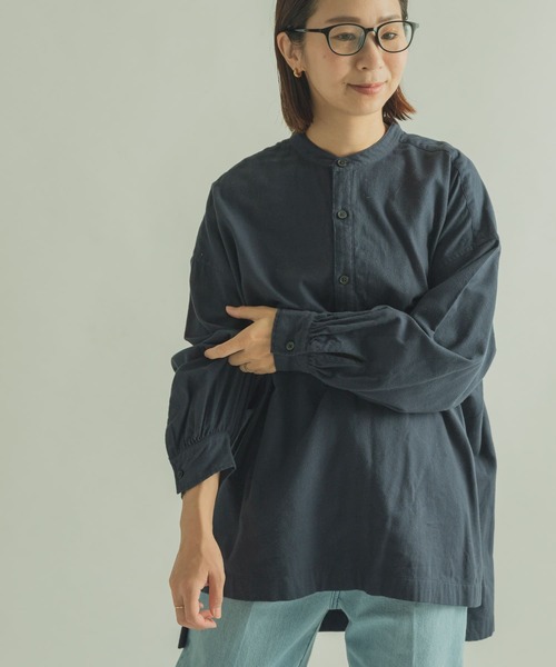 FORK&SPOON（フォークアンドスプーン）の「FORK&SPOON　ビエラヘンリーネックブラウス（シャツ/ブラウス・レディース・グレー/ネイビー・1）」の21枚目の写真