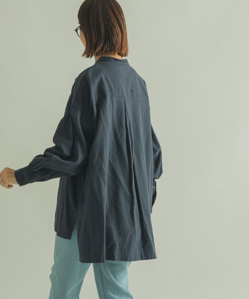 FORK&SPOON（フォークアンドスプーン）の「FORK&SPOON　ビエラヘンリーネックブラウス（シャツ/ブラウス・レディース・グレー/ネイビー・1）」の10枚目の写真