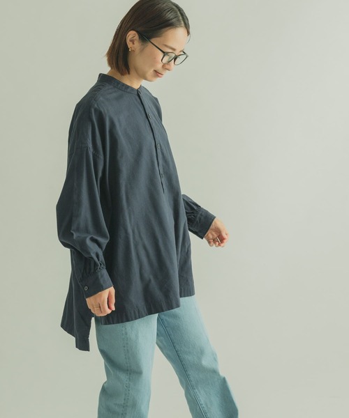 FORK&SPOON（フォークアンドスプーン）の「FORK&SPOON　ビエラヘンリーネックブラウス（シャツ/ブラウス・レディース・グレー/ネイビー・1）」の16枚目の写真