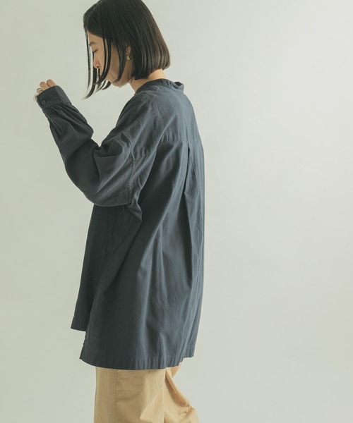 FORK&SPOON（フォークアンドスプーン）の「FORK&SPOON　ビエラヘンリーネックブラウス（シャツ/ブラウス・レディース・グレー/ネイビー・1）」の11枚目の写真