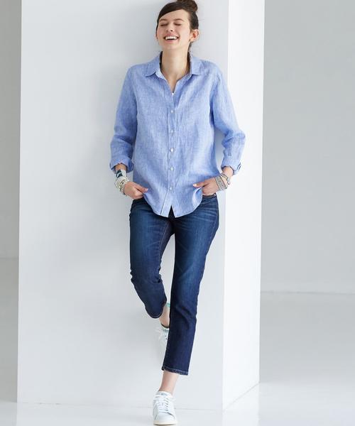 green label relaxing（グリーンレーベルリラクシング）の「GC DNM クロップドパンツ（デニムパンツ・レディース・ネイビー/コバルトブルー・38/36/34/40/44/42）」の14枚目の写真