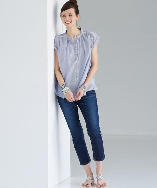 green label relaxing（グリーンレーベルリラクシング）の「GC DNM クロップドパンツ（デニムパンツ・レディース・ネイビー/コバルトブルー・38/36/34/40/44/42）」の3枚目の写真