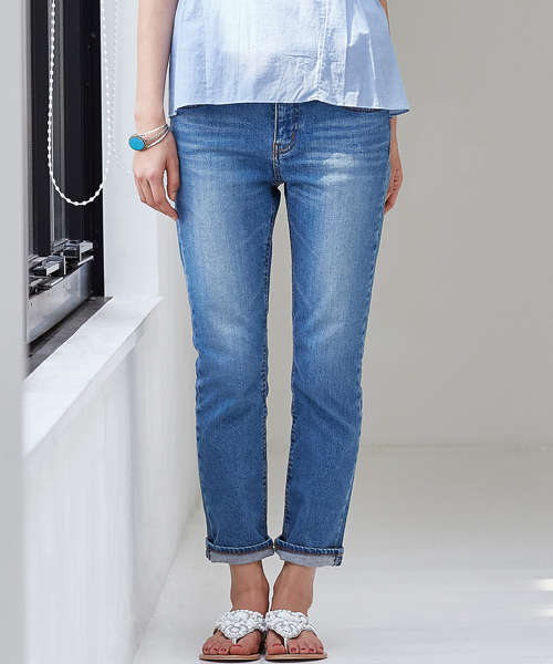 green label relaxing（グリーンレーベルリラクシング）の「GC DNM クロップドパンツ（デニムパンツ・レディース・ネイビー/コバルトブルー・38/36/34/40/44/42）」の18枚目の写真