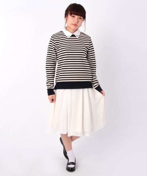 THE EMPORIUM（ジエンポリアム）の「シアーギンガムチェックスカート（スカート・レディース・ホワイト/イエロー/ブルー・38）」の4枚目の写真