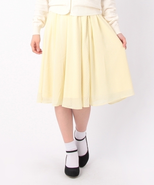 THE EMPORIUM（ジエンポリアム）の「シアーギンガムチェックスカート（スカート・レディース・ホワイト/イエロー/ブルー・38）」の5枚目の写真