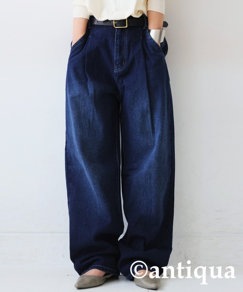 antiqua（アンティカ）の「タックデニムパンツ（デニムパンツ・レディース・ブルー/コバルトブルー・M/L）」の17枚目の写真