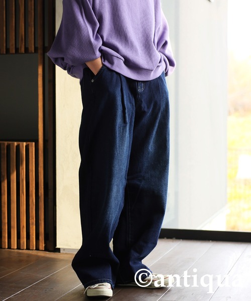 antiqua（アンティカ）の「タックデニムパンツ（デニムパンツ・レディース・ブルー/コバルトブルー・M/L）」の21枚目の写真