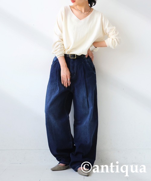 antiqua（アンティカ）の「タックデニムパンツ（デニムパンツ・レディース・ブルー/コバルトブルー・M/L）」の18枚目の写真