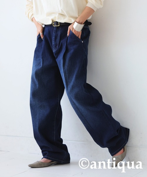 antiqua（アンティカ）の「タックデニムパンツ（デニムパンツ・レディース・ブルー/コバルトブルー・M/L）」の19枚目の写真
