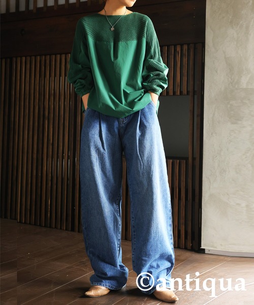 antiqua（アンティカ）の「タックデニムパンツ（デニムパンツ・レディース・ブルー/コバルトブルー・M/L）」の14枚目の写真