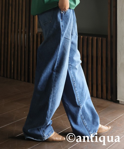 タックデニムパンツ（デニムパンツ）｜antiqua（アンティカ）の