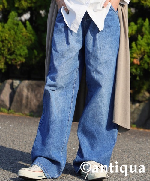 antiqua（アンティカ）の「タックデニムパンツ（デニムパンツ・レディース・ブルー/コバルトブルー・M/L）」の11枚目の写真