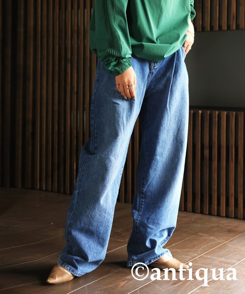antiqua（アンティカ）の「タックデニムパンツ（デニムパンツ・レディース・ブルー/コバルトブルー・M/L）」の13枚目の写真