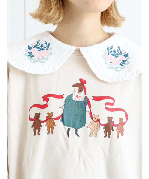 ehka sopo（エヘカソポ）の「【くらはしれい】プリント裏毛トレーナー（スウェット・レディース・ベージュ/レッド/ブラウン・ﾌﾘ-）」の10枚目の写真