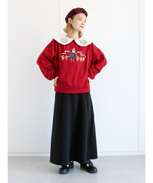 ehka sopo（エヘカソポ）の「【くらはしれい】プリント裏毛トレーナー（スウェット・レディース・ベージュ/レッド/ブラウン・ﾌﾘ-）」の14枚目の写真