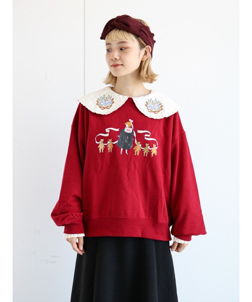 ehka sopo（エヘカソポ）の「【くらはしれい】プリント裏毛トレーナー（スウェット・レディース・ベージュ/レッド/ブラウン・ﾌﾘ-）」の16枚目の写真