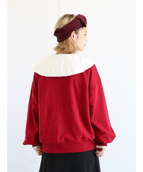 ehka sopo（エヘカソポ）の「【くらはしれい】プリント裏毛トレーナー（スウェット・レディース・ベージュ/レッド/ブラウン・ﾌﾘ-）」の18枚目の写真