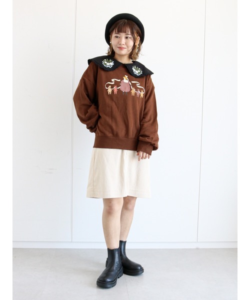 ehka sopo（エヘカソポ）の「【くらはしれい】プリント裏毛トレーナー（スウェット・レディース・ベージュ/レッド/ブラウン・ﾌﾘ-）」の22枚目の写真