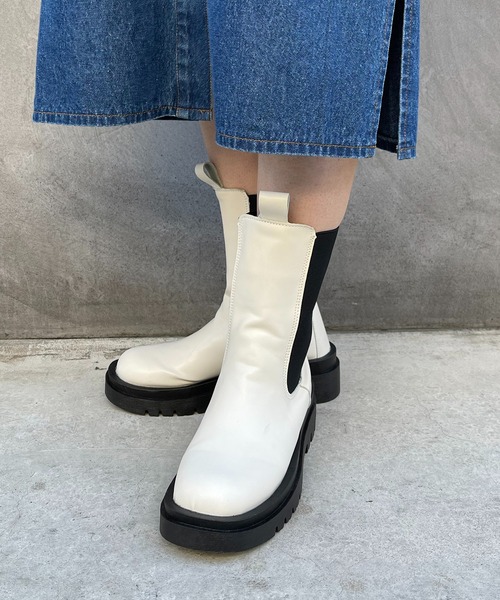 tao サイドゴア ブーツ 23.5 SQUARE TOE SIDE GORE BOOTS | T.A.S JAPAN OFFIC