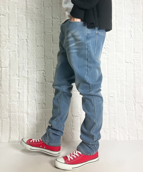 BEATJIVE(ビートジャイブ)の「デニムパンツ 裏起毛 暖かい ボンディング ジーンズ ジーパン サルエルパンツ メンズ(デニムパンツ・メンズ・ネイビー/インディゴブルー/ブルー・3/2)」の20枚目の写真