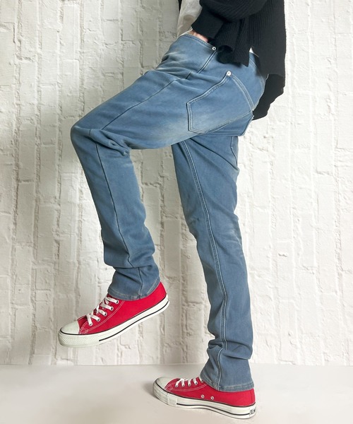 BEATJIVE(ビートジャイブ)の「デニムパンツ 裏起毛 暖かい ボンディング ジーンズ ジーパン サルエルパンツ メンズ(デニムパンツ・メンズ・ネイビー/インディゴブルー/ブルー・3/2)」の19枚目の写真