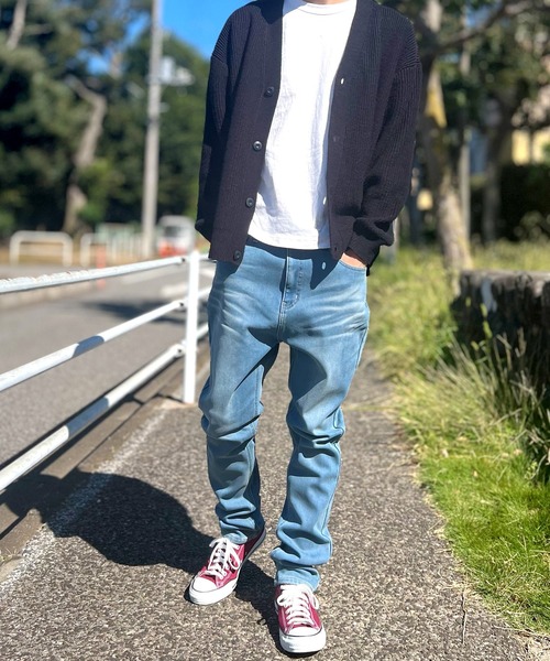 BEATJIVE(ビートジャイブ)の「デニムパンツ 裏起毛 暖かい ボンディング ジーンズ ジーパン サルエルパンツ メンズ(デニムパンツ・メンズ・ネイビー/インディゴブルー/ブルー・3/2)」の17枚目の写真