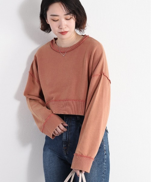 cepo(セポ)の「タンタケ ショート丈ミニウラケスウェット(Tシャツ/カットソー・レディース・ベージュ/チャコール/ピンク・M)」の3枚目の写真
