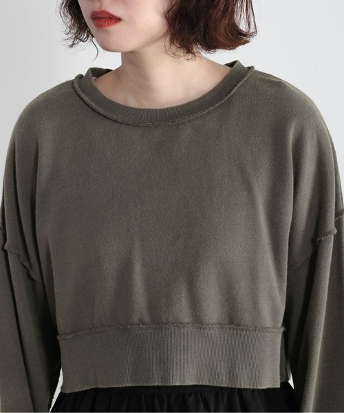 cepo(セポ)の「タンタケ ショート丈ミニウラケスウェット(Tシャツ/カットソー・レディース・ベージュ/チャコール/ピンク・M)」の12枚目の写真